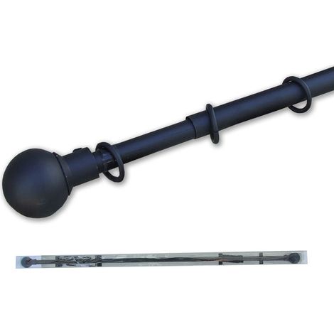 Emmebi Tende Asta Estensibile Sfera Nero-Argento 120-210cm