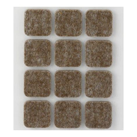 ADESIVO IN FELTRO DI LANA 22X22 MARRONE BL 12 PEZZI