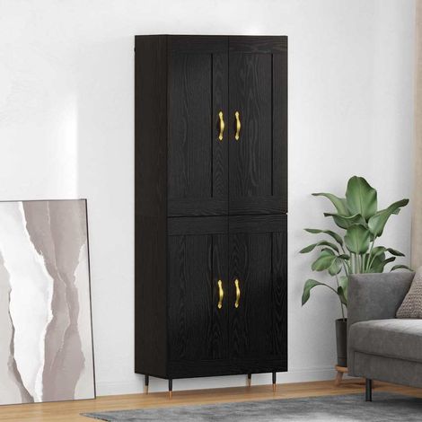 vidaXL  Highboard  Black Oak 69.5 x 34 x 90 cm Engineered Wood