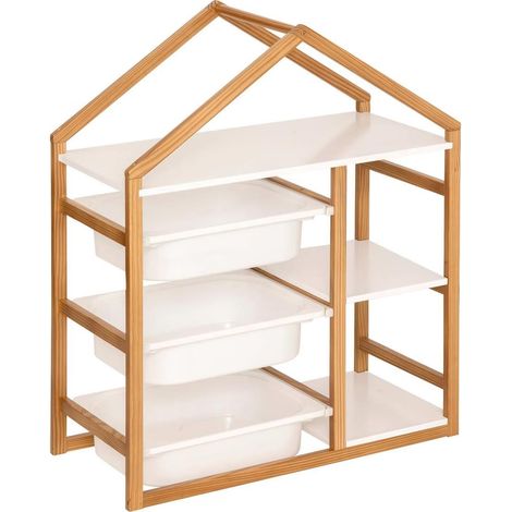 Bibliothèque Enfant Maison "Bako" 82cm Blanc