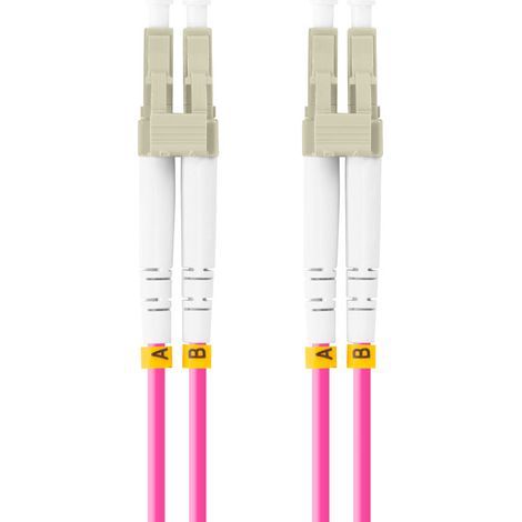 Lanberg MM LC/UPC-LC/UPC Duplex 3,0 mm OM4 50/125 LSZH 5 m violettes Glasfaser-Patchkabel