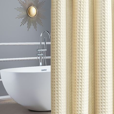 Rideau de douche, Ecran de douche, Paroi de douche, Antibactérien lavable, 180 x 180cm, Poinçonnage interdit (1/5)
