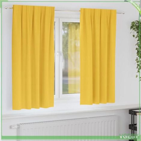 Rideaux occultants - FAFEISY - Tissage triple - Jaune moutarde - 2 pièces - Bloque 80–90% lumière (1/5)
