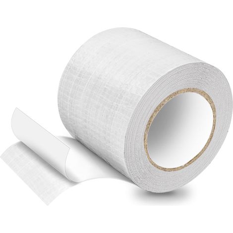 PE Ruban de Bâche, Ruban de Réparation pour Bâches en Tissu, Patchs de Bâche, 5M8CM, pour Bâche de Camion, Auvent, Tente, blanc (1/5)