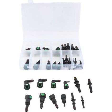 Kit di riparazione per tubi del carburante, assortimento di 36 raccordi rapidi, 12 misure SAE 9,89 mm 9,49 mm 7,89 mm 6,3 mm ID8 mm ID6 mm ID3 mm (1/5)