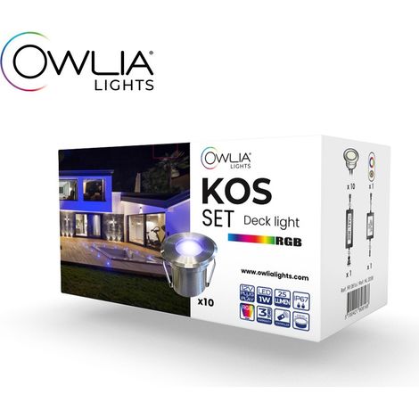 10 Spots LED à Encastrer - RGB - Telecommande + Transformateur 30W - KOS - Ø42mm - Ø perçage 32mm - Plug & Play - Dimmable - Basse Intensité