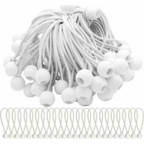 Lot de40 Tendeur Elastique Cordons Élastiques avec Boules Sandow Elastique Boules Elastiques pour chapiteaux, tentes, bannières et bâches - RWTendeur sandow..DEBUNS