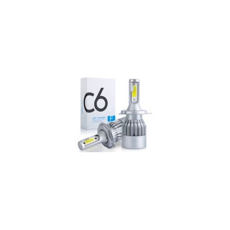 2 x Ampoules H4 Bi-LED Ventilé COB C6 - 3800Lm - 12V / 24V - Lampes LED (1/5)