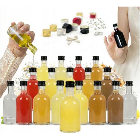 20 Mini-Tadek-Glasflaschen 50 ml für Hochzeiten, 20 Stück als Hochzeitsgeschenk für Gäste (1/5)