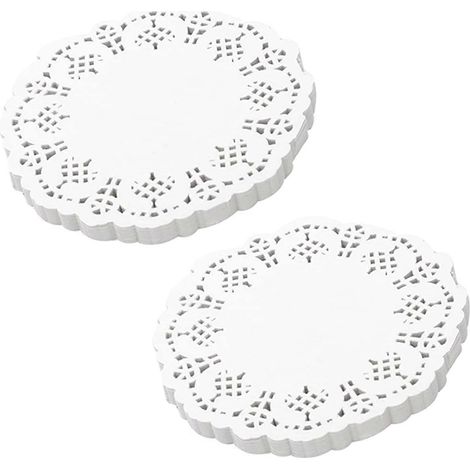 Napperons en papier dentelle, 200 pièces, sets de table ronds décoratifs de 11,5 cm, doublures pour gâteaux, desserts et autres gourmandises. (1/5)