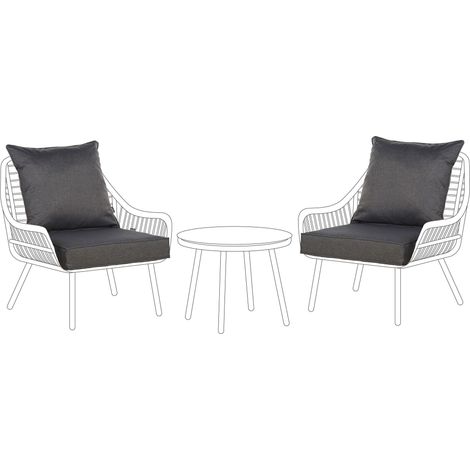 Outdoor-Kissenbezug für Garten-Set in Dunkelgrau UV-beständig Minimalistisch (1/5)