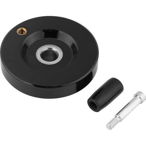 1 pcs Black Lathe Milling Machine Rear Ripple Hand Wheel With Revolving Handle(10 x63mm)