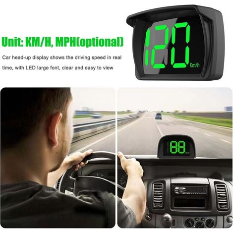 Affichage tête haute pour voiture, compteur de vitesse numérique GPS KM/H avec LED, grande police, adaptateur de charge pour camion, SUV, moto (1/4)