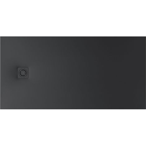 Receveur de douche extra plat en Stonex® Terran-N + Grille Twist - 1400x800mm - Noir (1/2)