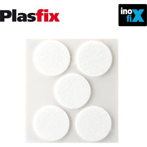 Confezione da 5 feltri adesivi sintetici bianchi Ø34mm Plasfix INOFIX