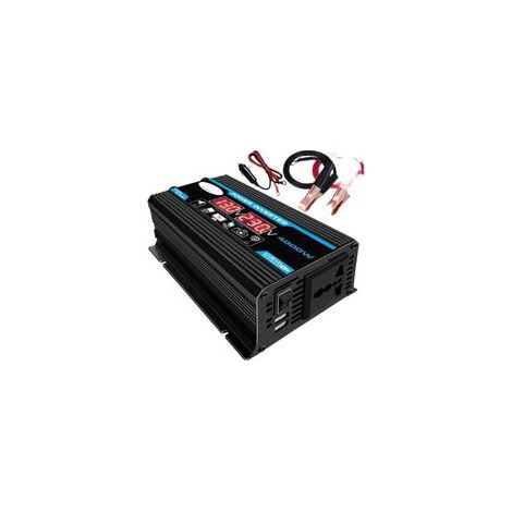 Convertisseur 12V 220V Pur Sinus 4000W Onduleur à Onde Sinusoïdale Pure Transformateur avec Télécommande & Double AC Prises de Courant pour RV Voiture de Camion