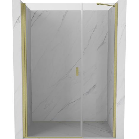 Mexen Mist-B puerta de ducha abatible 100 cm, transparente, dorado cepillado - 8A2-100-001-55-00 (1/5)