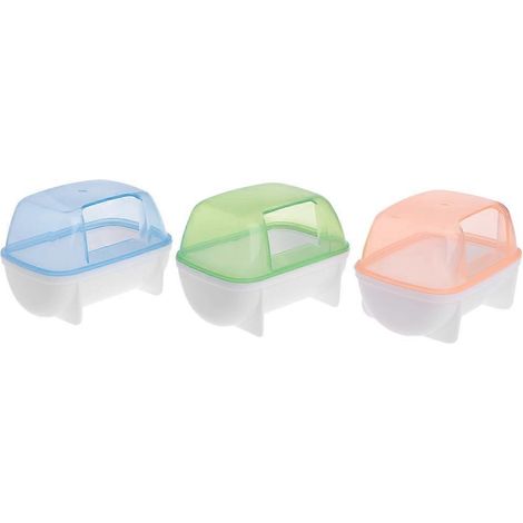 Hamster nain salle de bain, maison sauna chinchilla, récipient bain de sable en plastique pour rongeurs, taille L, bac à poussière lavable et durable.