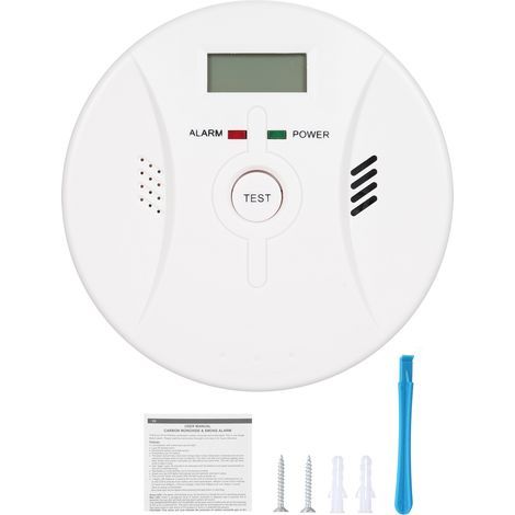 2-in-1 CO and Smoke Detector, Carbon Monoxide Detector with LED Display - For Home, Kitchen, Combined Fire and Gas Protection (1/5)
