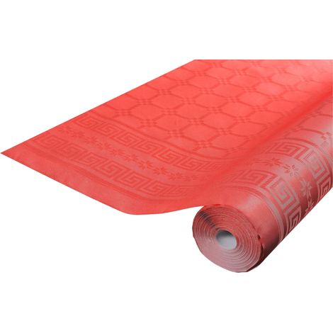 Pro Nappe - Cod. R482521I - Tovaglia a rotolo in carta damascata 1,18 x 25 Mt - 83 coperti - Carta dal motivo universale, offre eleganza e sobrietà - Colore rosso (1/5)