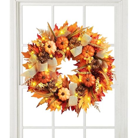 Couronne de Porte Automne 45 Cm Guirlande Décoration Automne (1/5)