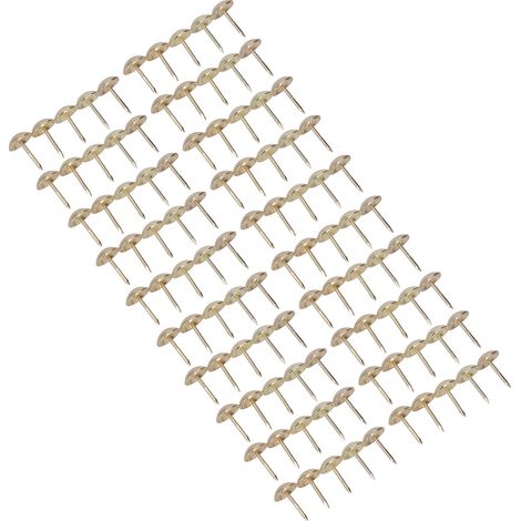 Lot de 100 clous de tapissier décoratifs pour meubles et intérieur, style antique, couleur or. (1/5)