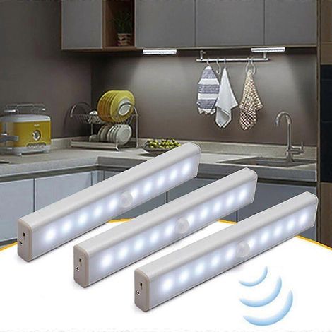 Éclairage LED pour placard, éclairage à détecteur de mouvement, éclairage LED pour placard avec détecteur de mouvement, éclairage à détecteur de mouvement pour cuisine, éclairage de placard, veilleuse (1/5)
