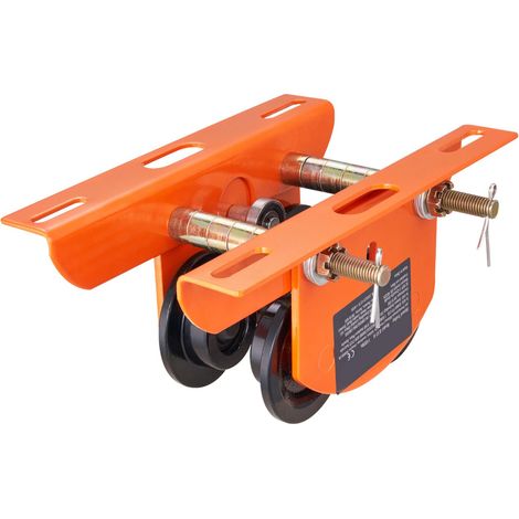 Palan électrique à chariot manuel, capacité 499 kg/0,5 t, compatible PA200-PA500, roues doubles, largeur de rail réglable 6-12 cm, pour poutre en I droite ou courbée. (1/5)