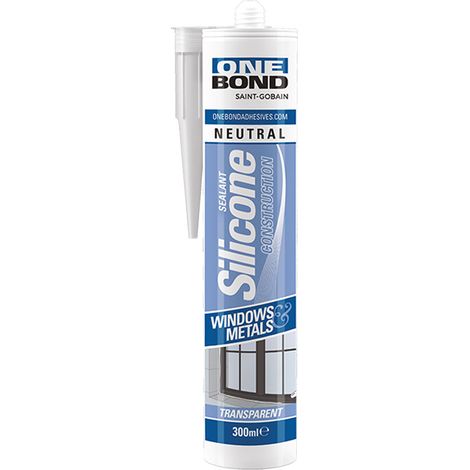 Silicone Neutro Trasparente Onebond Construction 12 Pezzi in Alluminio 300 ml
