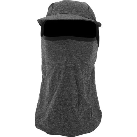 Masque facial rafraîchissant anti-soleil avec visière et bord absorbant pour cyclisme et course d'été - Gris foncé