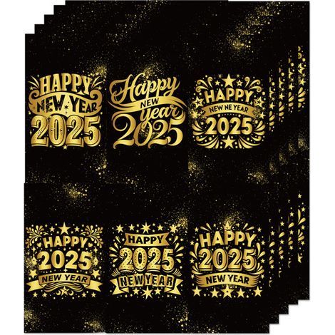 Autocollants créatifs pour la fête du Nouvel An 2025, décorations de bonbons et chocolat.