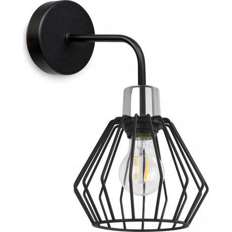 APLIQUE DE PARED, LÁMPARA CUADRADA, LÁMPARA DE METAL, ALAMBRE, LED