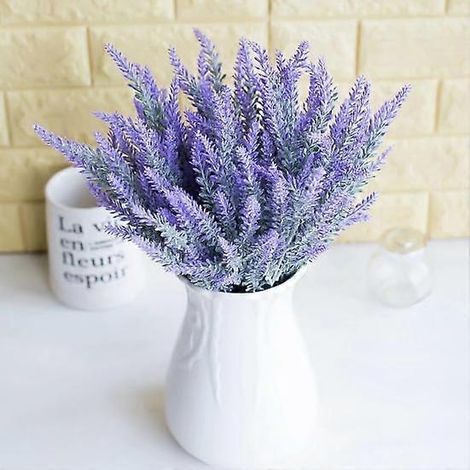 Plantes artificielles de lavande pour décoration de mariage, de maison ou de bureaublanc (1/5)