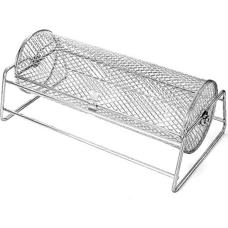 Panier à rôtir en acier inoxydable, cage à rôtir rotative, accessoire de barbecue pour une cuisson uniforme (1/5)