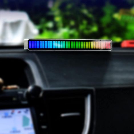 Bande LED RGB avec réponse vocale, contrôle vocal des couleurs, indicateur de niveau dynamique et affichage du rythme musical pour voiture, PC de jeu, salle TV (1/5)