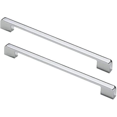 BUNTHAUS Lot de 5 poignées de porte de 224 mm En alliage de zinc chromé brillant Style américain Pour tiroir, armoire, armoire de cuisine (1/5)