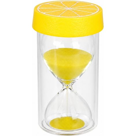 Sablier citron, 10 minutes, 5,6 x 13 cm, sablier fruité pour la décoration de la cuisine ou du bureau (1/2)