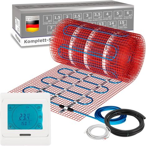 VILSTEIN© Elektrische Fußbodenheizung 150W/m² TWIN Technologie Elektro Komplett-Set 13m² - 26m