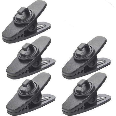 Lot de 5 pinces de serrage rotatives portables pour casque audio, connecteurs de câble de casque à clip neutre (noir) (1/5)