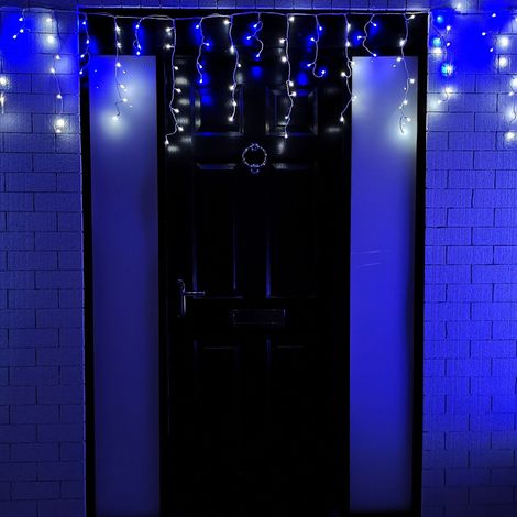 25m 1000 Blue and White LED Frosted Icicle Indoor Outdoor Christmas Lights with Timer (1/5)