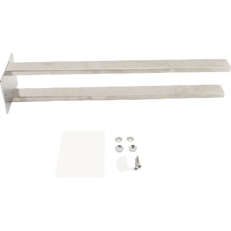 Rack serviettes mural inox 304 gain de place – Support double bras organisateur salle bain cuisine balcon argent, salle de bain (1/4)