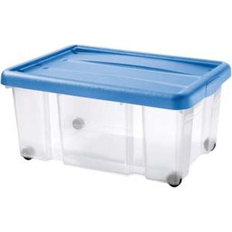 Contenitore puzzle box con coperchio a scatto e ruote - cm.60,5x40x27,3h. lt.43 - 6 pz