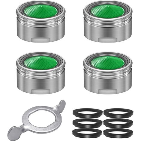 M24 Wasserhahn-Luftsprudler, 6-teiliger Wasserhahn-Luftsprudler, Wassersparender Wasserhahn-Luftsprudler mit ABS-Filter-Mischdüse [Energieklasse A] (1/3)
