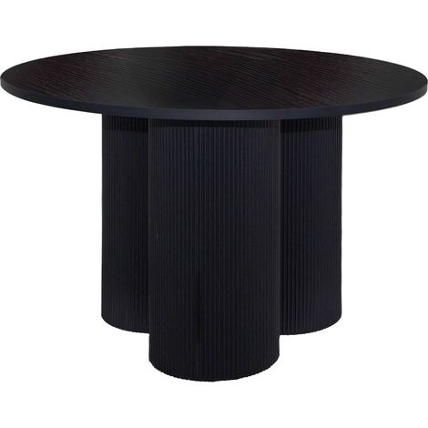 Oviala – Table à manger ronde 120 cm – Effet bois noir – Plateau en MDF facile à nettoyer – Accueille 4 personnes – Hauteur 75 cm