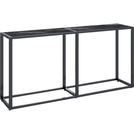 Maison Exclusive - Table console Marbre noir 160x35x75,5 cm Verre trempé