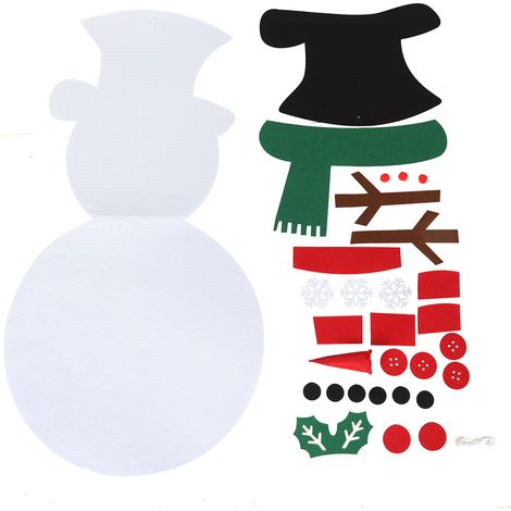 Ornement de Noël Décoratif Renne à Détacher en Feutrine pour Enfants - Jeu de Suspension Murale avec Écharpe Rouge et Verte (1/5)