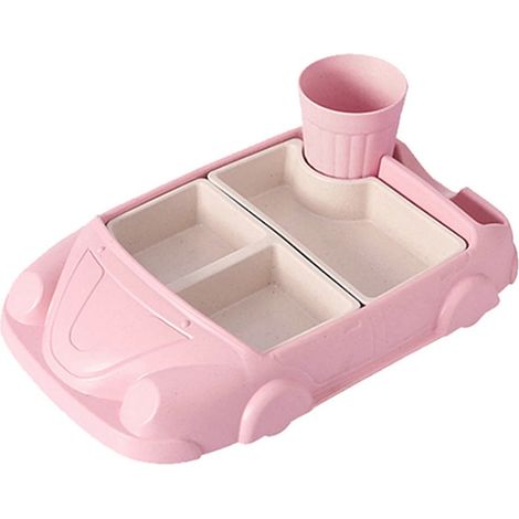 Children's plate set, fun design, including car-shaped dinner plates and food plates