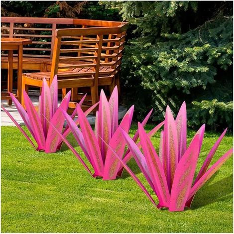 Plante Artificielle - Tequila Bleue - 35 cm - Rose - Imperméable et Antirouille (1/5)