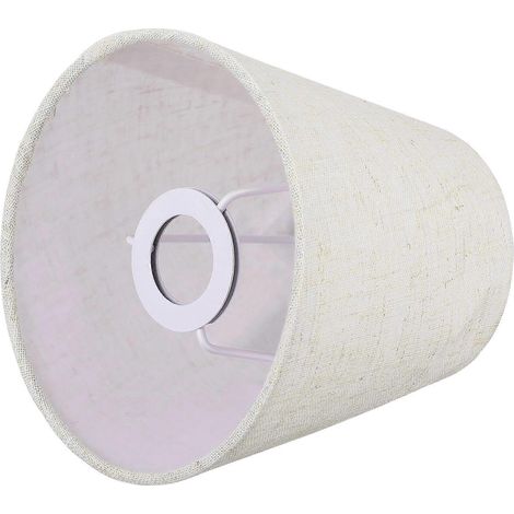 Abat-jour en tissu beige offrant une protection contre la poussière (1/4)