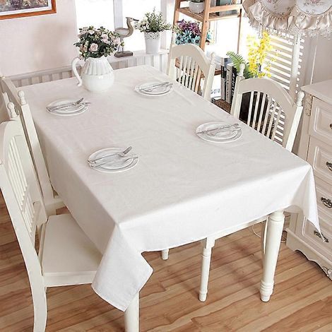 Nappe épaisse en lin et coton, ourlet rapporté, lavable, idéale pour les repas de fête, mariages et banquets, 140 x 140 cm (1/3)